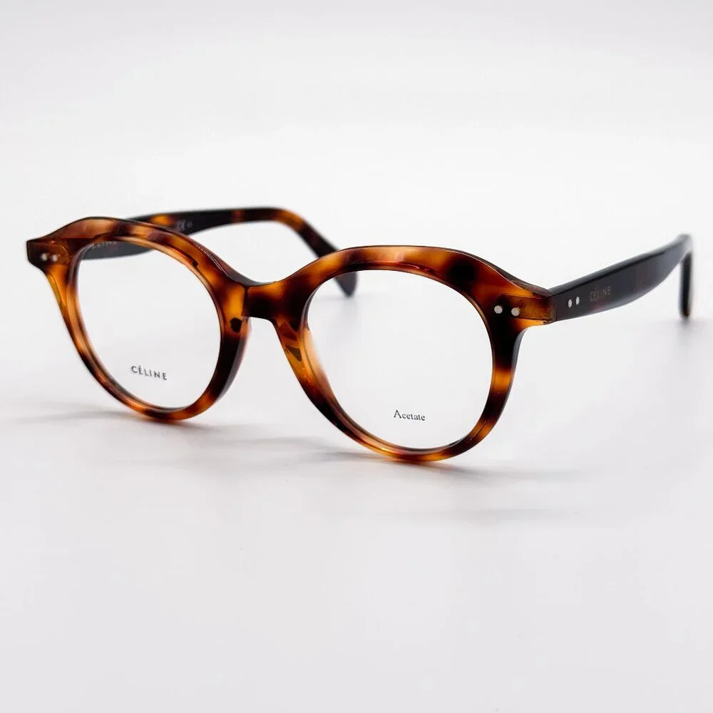 NEW CELINE CL41458 086 EYEGLASSES WOMEN HAVANA ROUND EYEWEAR CELINE